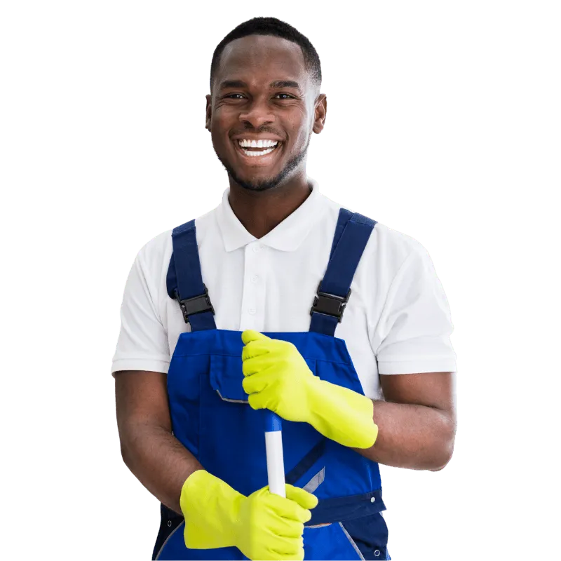 An Embarq custodial team member at work
